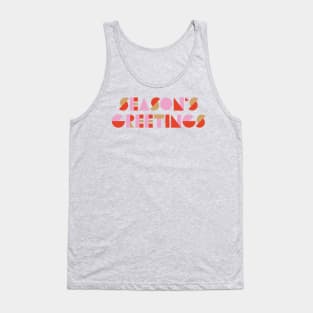 Cute Pink Seasons Greetings Christmas Tank Top